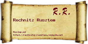 Rechnitz Rusztem névjegykártya